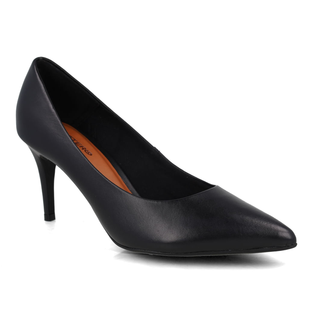 Scarpin Bottero couro preto vista lateral para ajuste